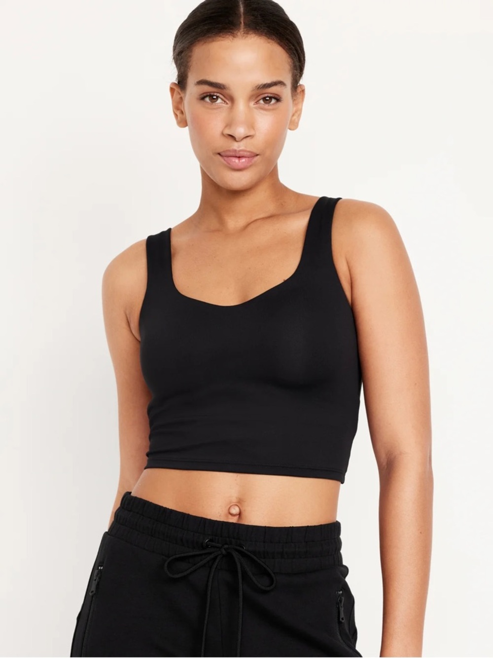 Old Navy Black Jack Powersoft Molded Cup Longline Sports Bra—Size Small